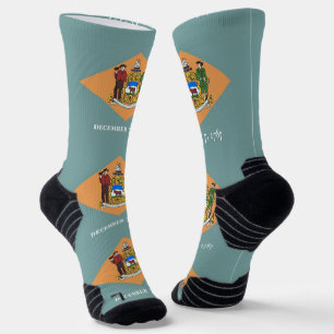 Chaussette Athletic Crew Sock avec drapeau du Delaware, États