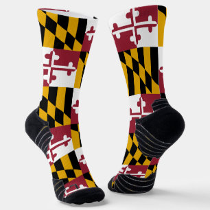 Chaussette Athletic Crew Sock avec drapeau du Maryland, États