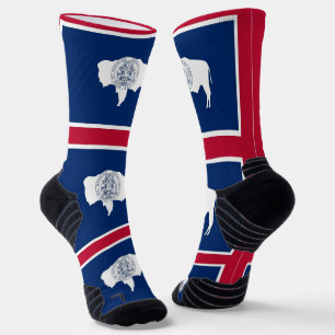Chaussette Athletic Crew Sock avec drapeau du Wyoming, États-