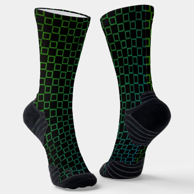 Chaussette Athletic Crew Sock Black Green Classic Design (Angulaire)
