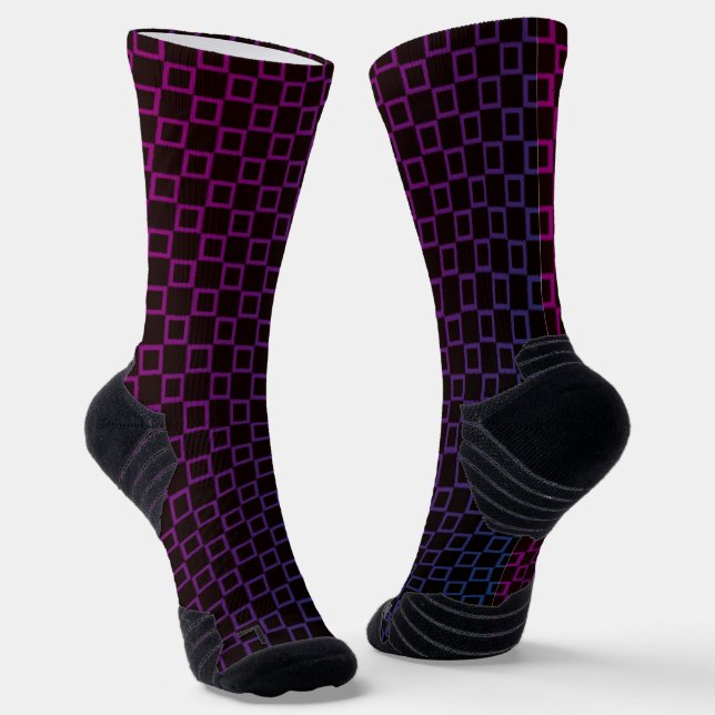 Chaussette Athletic Crew Sock Black Purple Classic Design (Angulaire)