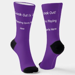 Chaussette Attention ! Je fais du sport ici Violet 