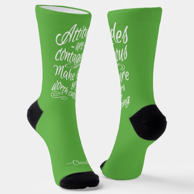 Chaussette ATTITUDES nom et couleur personnalisés (Angulaire)