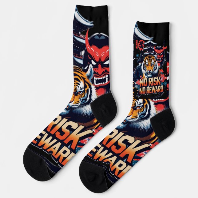Chaussette Aucun risque de récompense - Samurai Tiger (Gauche)