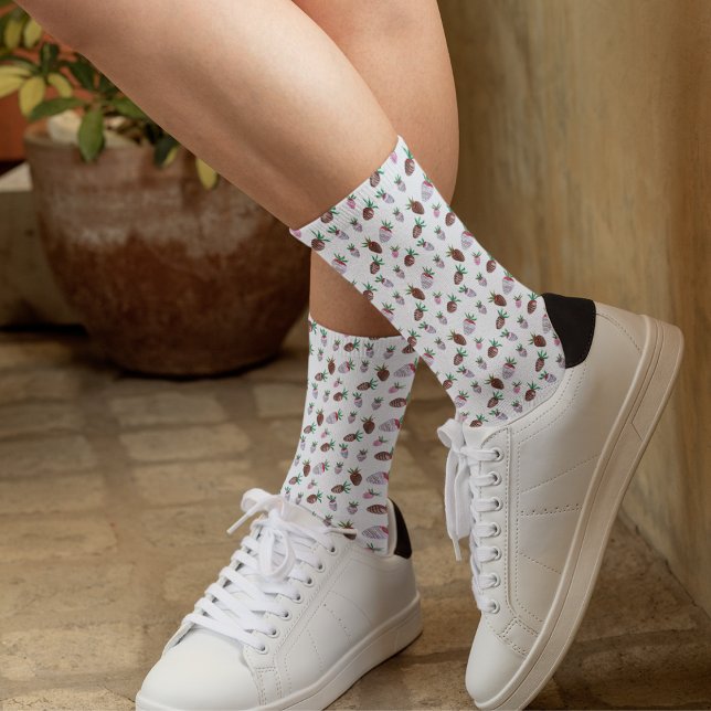 Chaussette Autocollants de fraises recouvertes de chocolat à  (Créateur téléchargé)
