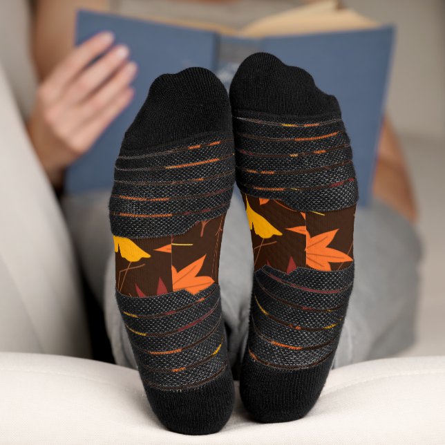 Chaussette Automne Feuilles Art Design Motif (Fond)