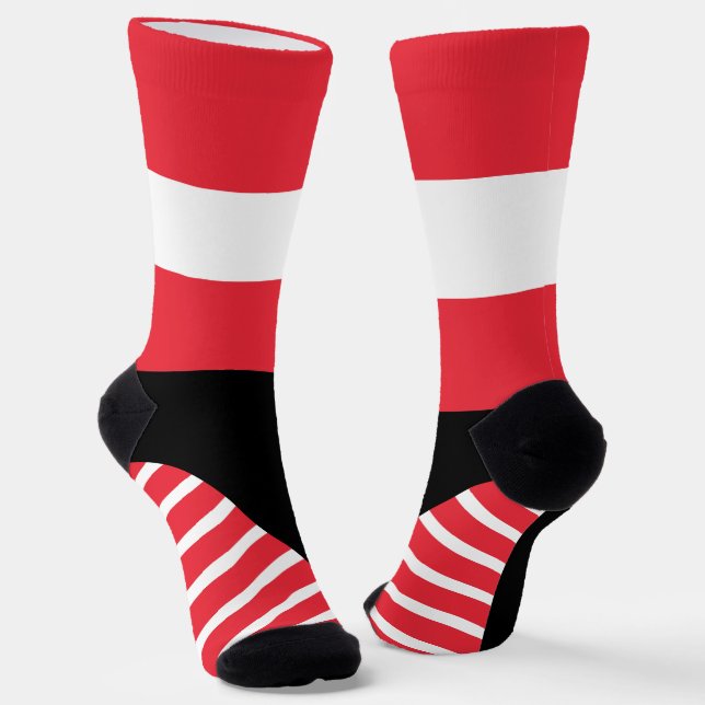 Chaussette Autriche Chaussettes, couleurs du drapeau autrichi (Angulaire)