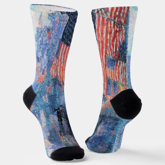 Chaussette Avenue dans la pluie par Frederick Childe Hassam (Angulaire)