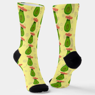 Chaussette Avocado portant Sombrero