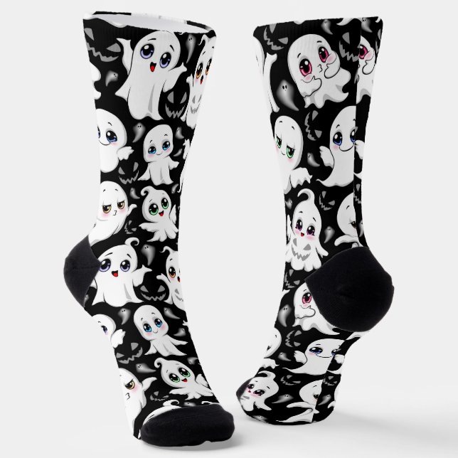 Chaussette Baby Ghosts Éffrayant mignon Halloween humeur (Angulaire)