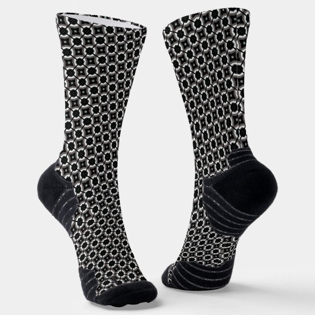 Chaussette Baguettes de blocs noir et blanc (Angulaire)