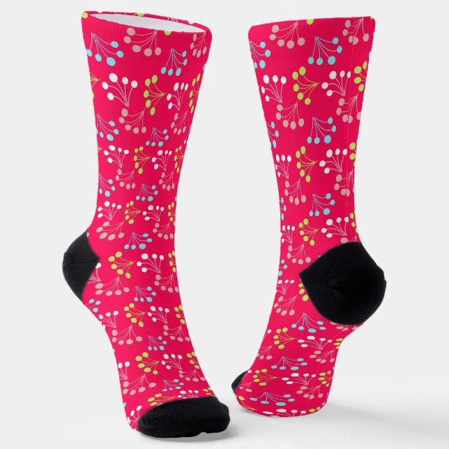 Chaussette Baies de couleurs solides motif simple années 60 (Angulaire)