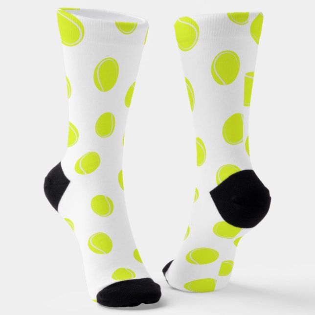 Chaussette Bal de tennis à motif blanc (Angulaire)