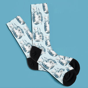 Chaussette Baleine Béluga Bleue