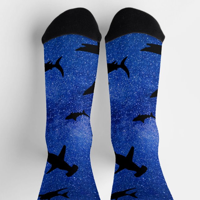 Chaussette Baleine de requin-requin ombragé sur dégradé Galax (Haut)