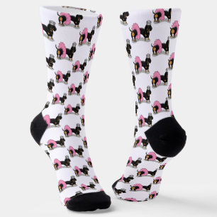 Chaussette Ballerina Ballet Princess Dachshund (noir & bronza