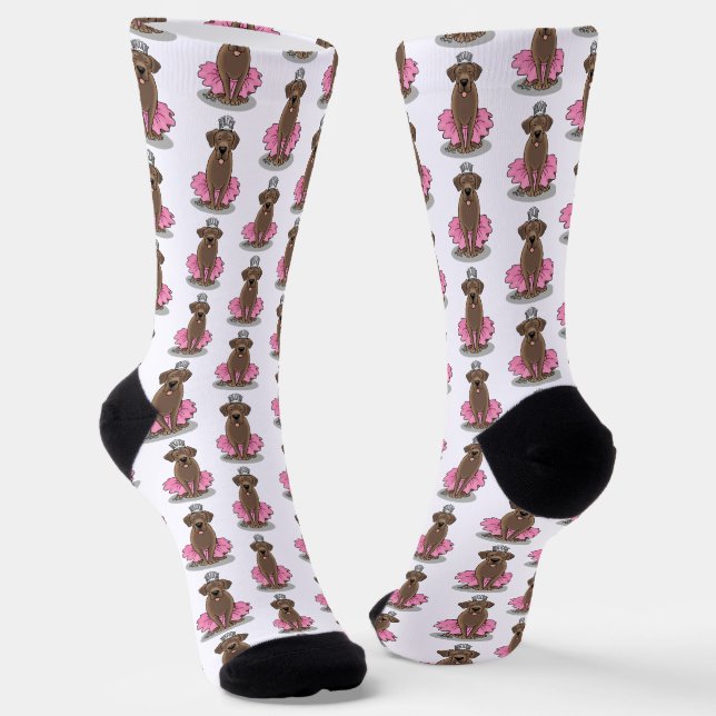 Chaussette Ballet Princess Chocolat Lab Labrador Retriever (Angulaire)