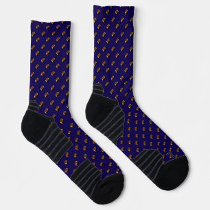 Chaussette Ballons de football sur fond bleu marine couleur d