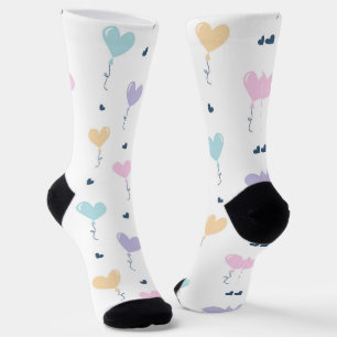 Chaussette Ballons en forme de cœur pastel et graphique à pet