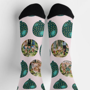 Chaussette Balloons Pailletés Verts Anniversaire 4 Collage Ph