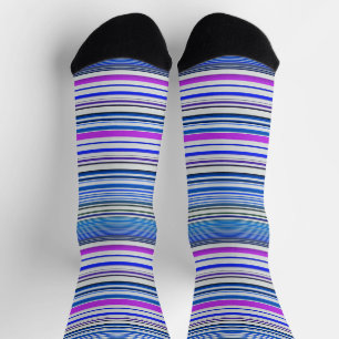 Chaussette Bandes bleu violet mignonnes