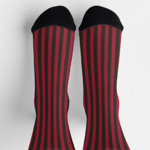 Chaussette Bandes Dk Rouge Et Noir