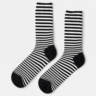 Chaussette Bandes horizontales simples en noir et blanc