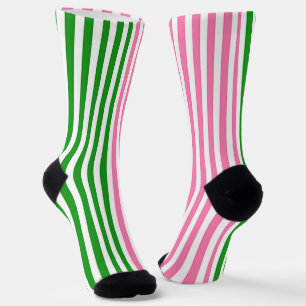 Chaussette Bandes roses Baies vertes