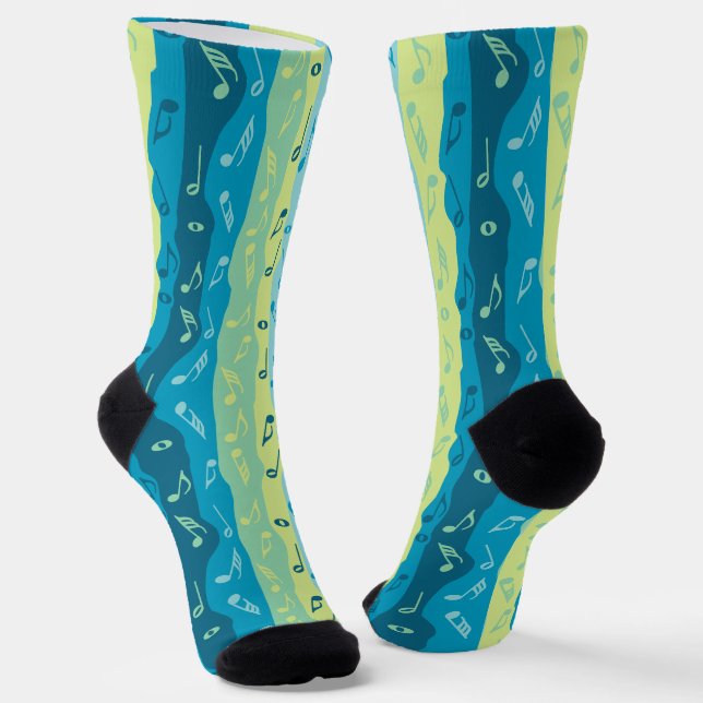 Chaussette Bandes verticales des notes de musique (Angulaire)