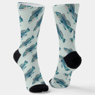 Chaussette Bar commun par S.A. Kilbourne, Poisson vintage