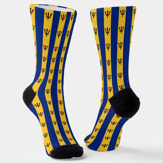 Chaussette Barbados Chaussettes, patriotique Barbade Drapeau  (Angulaire)