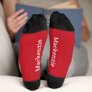 Chaussette Bas personnalisé avec monogramme de nom rouge