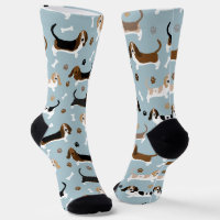 Basset Hound Chig Bones and Paws Chaussettes