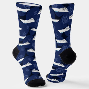 Chaussette Bateau De Croisière Marine Bleu Et Blanc Voile