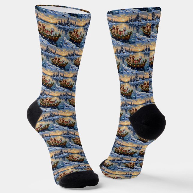 Chaussette Bateau de Noël de Caniche Fêtes (Angulaire)