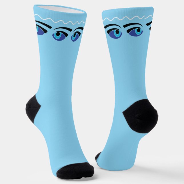 Chaussette Bateau de pêche grec yeux protecteurs bleus (Angulaire)