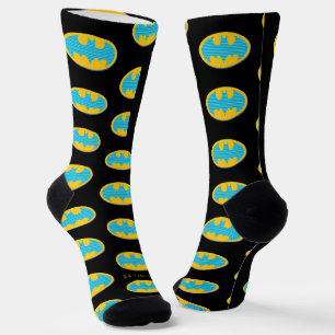 Chaussette Batman Symbole Cyan Stripes