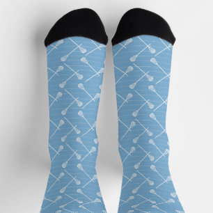 Chaussette Bâtons blancs en crosse bleu Poudre Chaussettes à