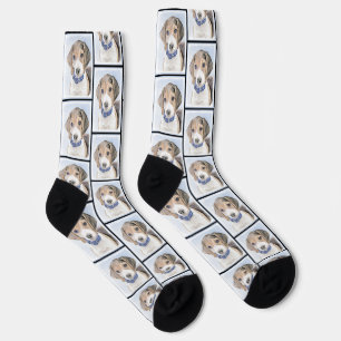 Chaussette Beagle Anglais Peinture Tri Tricolor Cute Dog Art