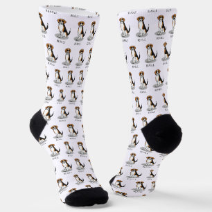 Chaussette Beagle cool avec lunettes de soleil (tri couleur 3