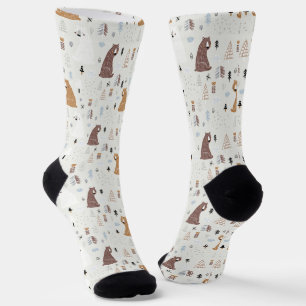 Chaussette Bears mignonne dans le Motif Woods