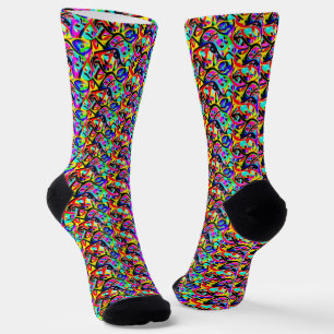 Chaussette Beau Motif Abstrait multicolore coloré