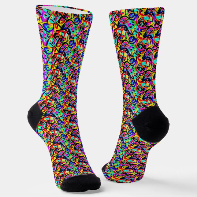 Chaussette Beau Motif Abstrait multicolore coloré (Angulaire)