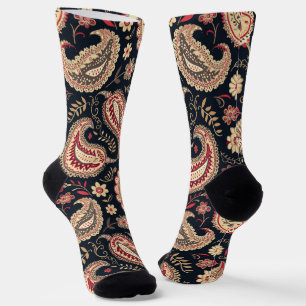 Chaussette Beau Motif Paisley Dark N Red Mix