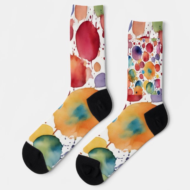 Chaussette Beaucoup d'éclaboussures lumineuses à l'aquarelle  (Gauche)