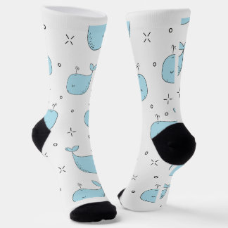 Chaussette Bébé baleines art motif, Chaussettes d'équipage
