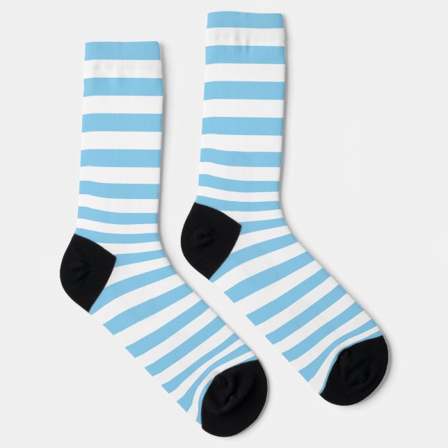 Chaussette Bébé Bleu et Blanc Grandes Chaussettes horizontale (Droite)
