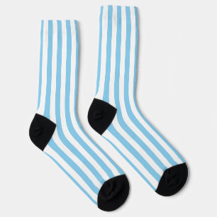 Chaussette Bébé Bleu et Blanc Grandes Chaussettes Verticales