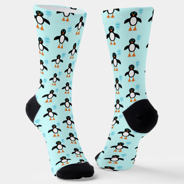 Chaussette Bébé Bleu mignon Garçon Pingouin Motif (Angulaire)