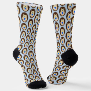 Chaussette Bébé Garçon Cœur Hérisson Motif Bleu